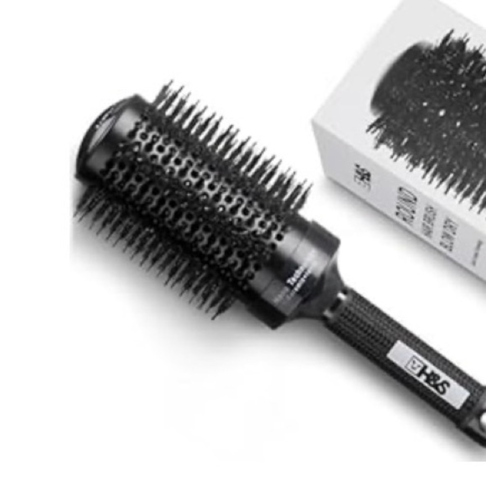 H&S Large Round Hair Brush For Blow Drying - 3.3" Thick